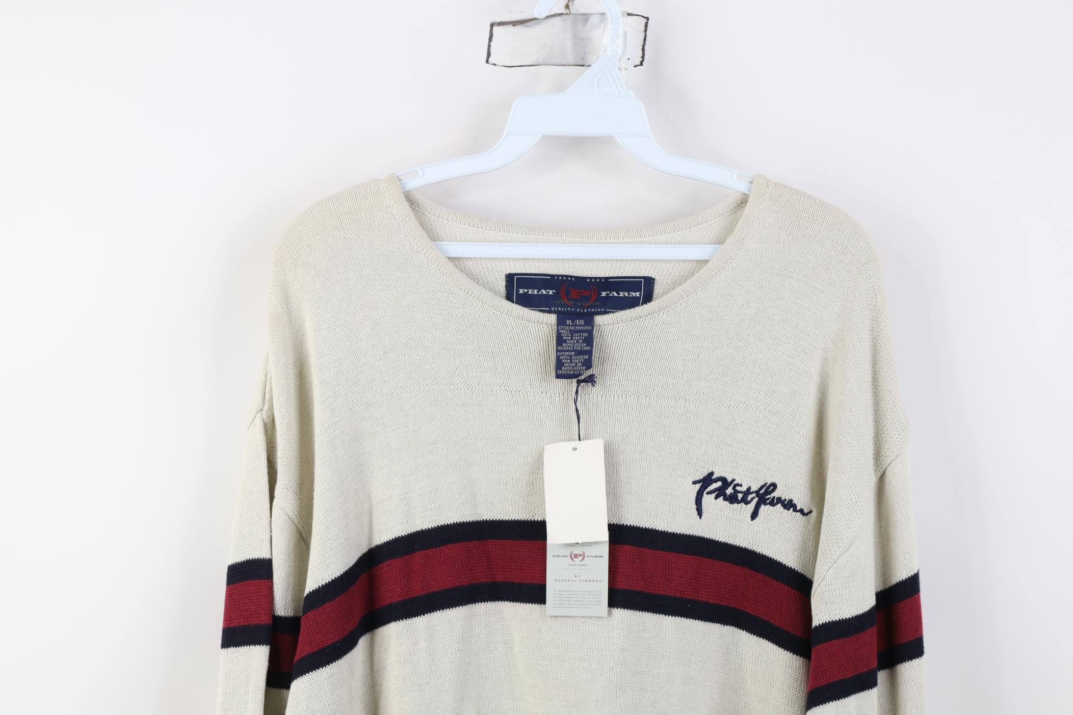 Phat Farm Deadstock Vintage 90s Y2K Phat Farm Script Marled Sweater Size US XL / EU 56 / 4 - 2 Thumbnail