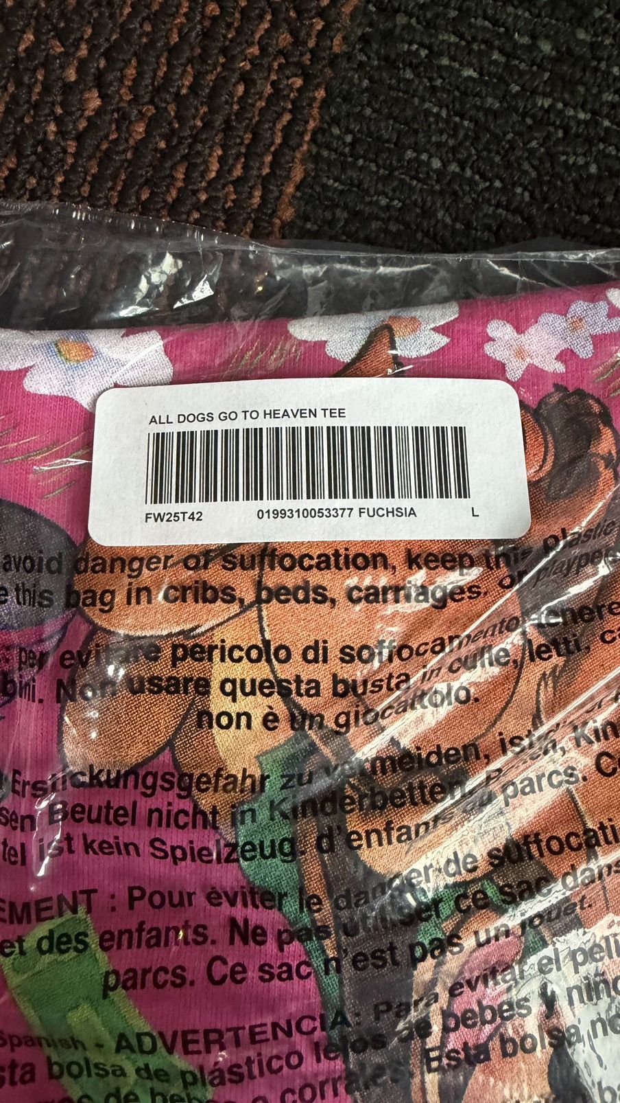 Supreme Supreme All dogs go to heaven tee (L) (Pink ) Size US L / EU 52-54 / 3 - 4 Thumbnail