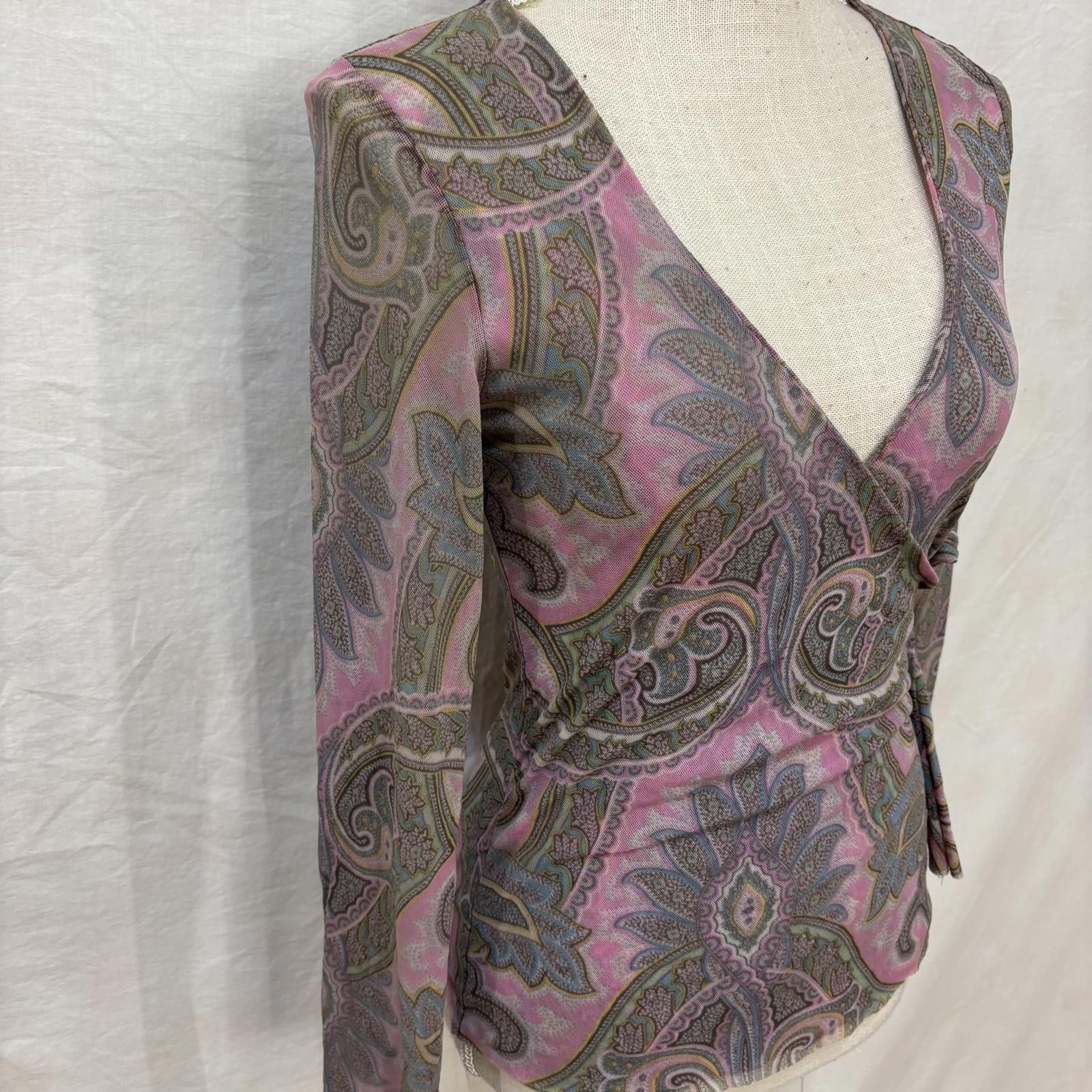 Other Y2K paisley pastel nylon mesh fairy-core blouse size medium Size M / US 6-8 / IT 42-44 - 2 Thumbnail