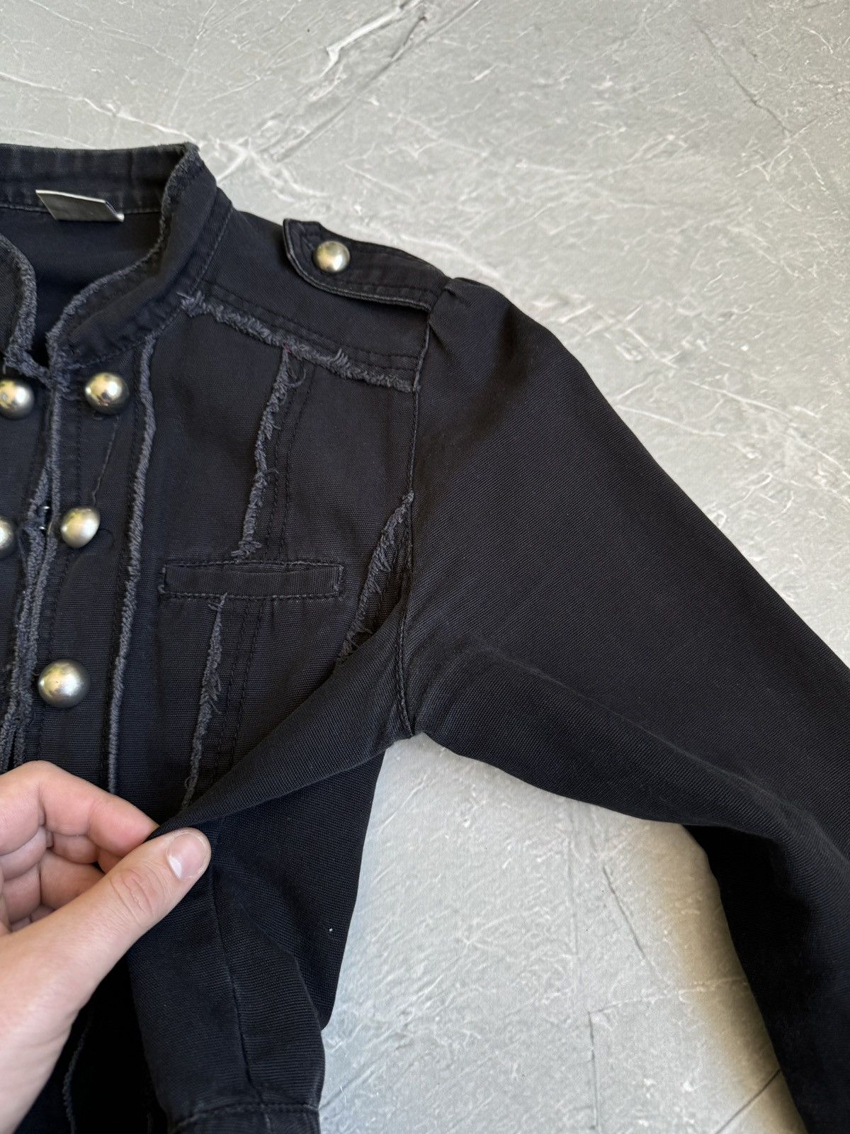 Hysteric Glamour 00s Military Napoleon Denim Jacket PPFM Balmain Style Y2k Size S / US 4 / IT 40 - 11 Thumbnail