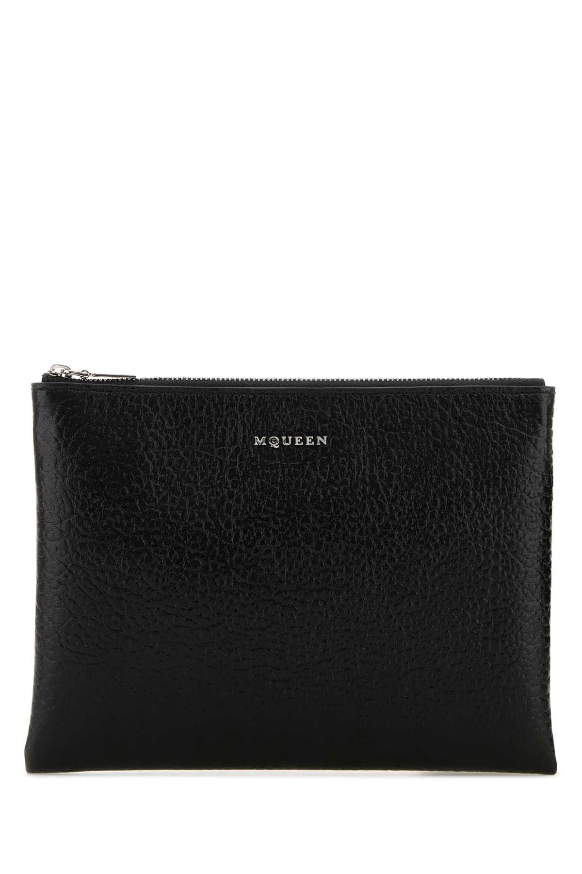 Alexander McQueen Black Leather Pouch Size ONE SIZE - 1 Thumbnail