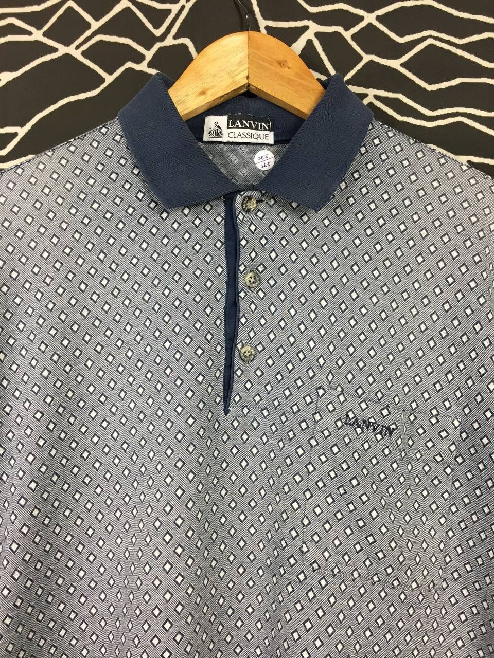 Lanvin Vtg Lanvin Classique Made In Italy Patterned Polo Tee Size US M / EU 48-50 / 2 - 3 Thumbnail