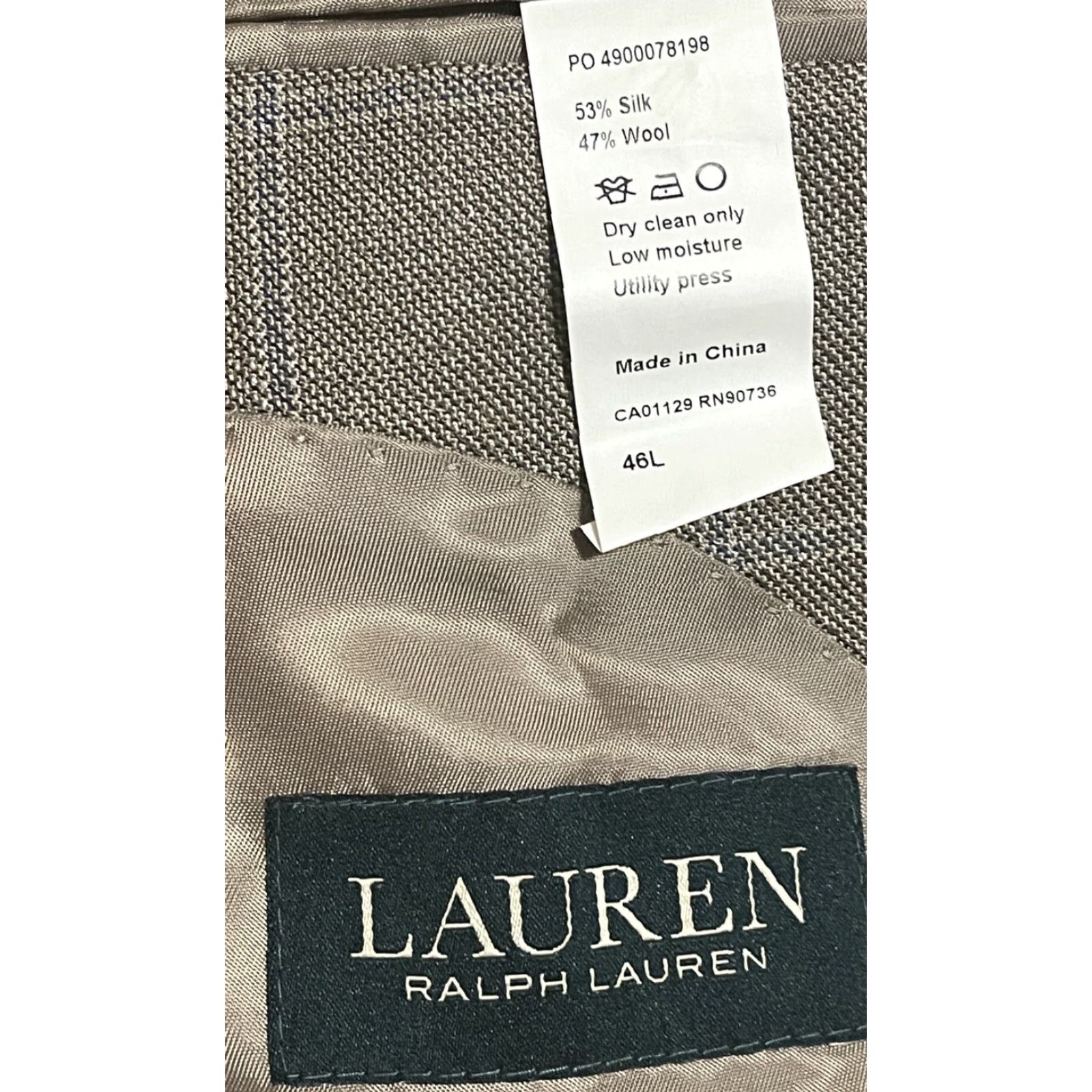 Ralph Lauren Lauren Ralph Lauren Sport Coat Blazer Mens 46L Two-Button Check Wool Silk Jacket MuliColor Notch Lapel Long Size 46R - 4 Thumbnail