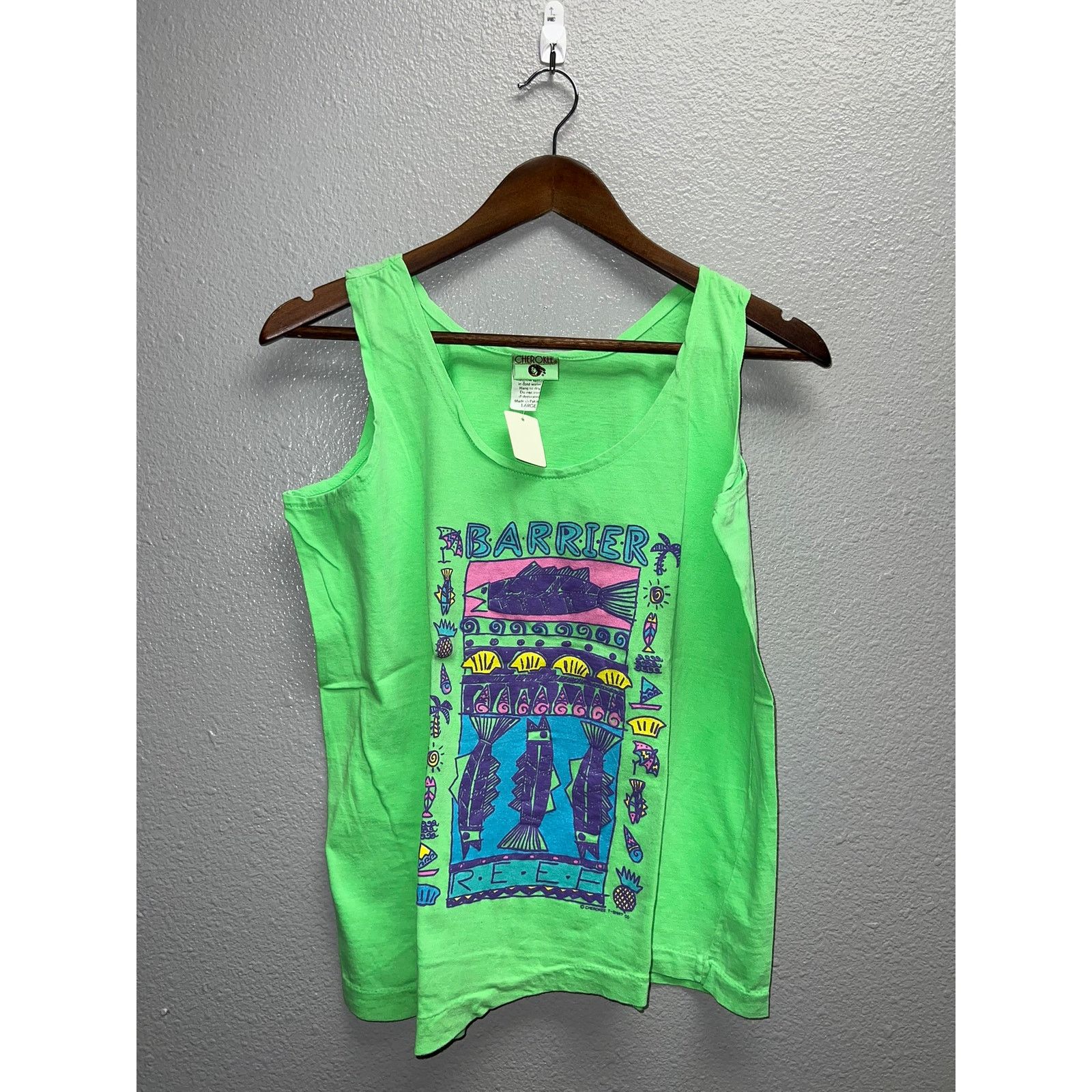 Cherokee Womens Vintage Cherokee Tank Top Shirt Barrier Reef Tee L Size L / US 10 / IT 46 - 1 Thumbnail