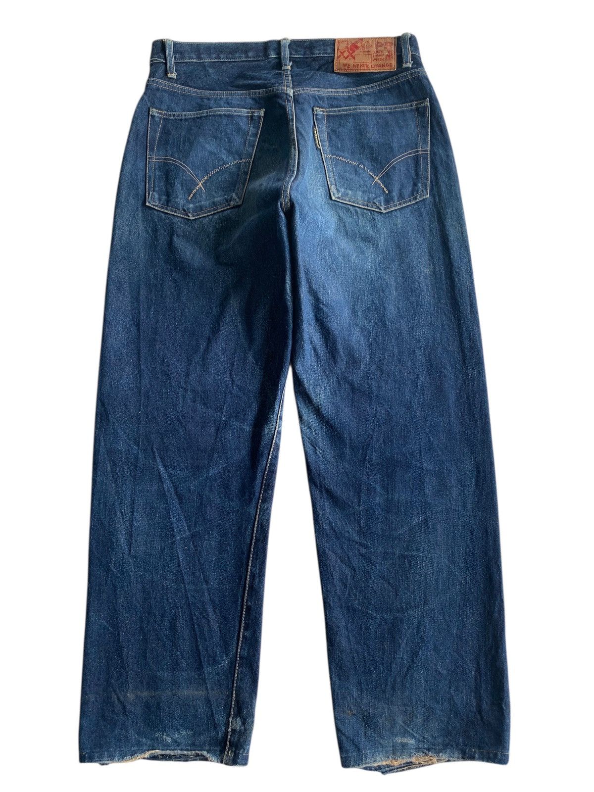 Kapital VINTAGE HOLLYWOOD RANCH MARKET SELVEDGE DISTRESSED DENIM Size US 32 / EU 48 - 3 Thumbnail