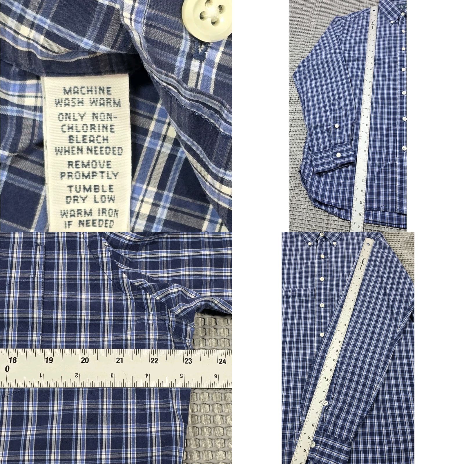 Polo Ralph Lauren VINTAGE Polo Ralph Lauren Button-Up Shirt Men L Blue Plaid Classic Fit Long Sleeve Polo Ralph Lauren Blaire Size US L / EU 52-54 / 3 - 8 Thumbnail