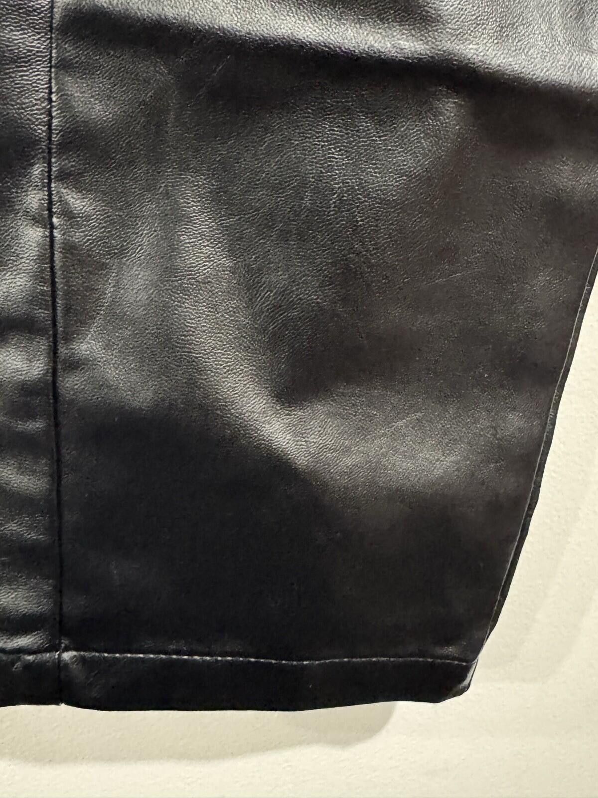The Unbranded Brand Black Faux Leather Pants Womens Straight Leg High Waist M Size 32" / US 10 / IT 46 - 10 Thumbnail