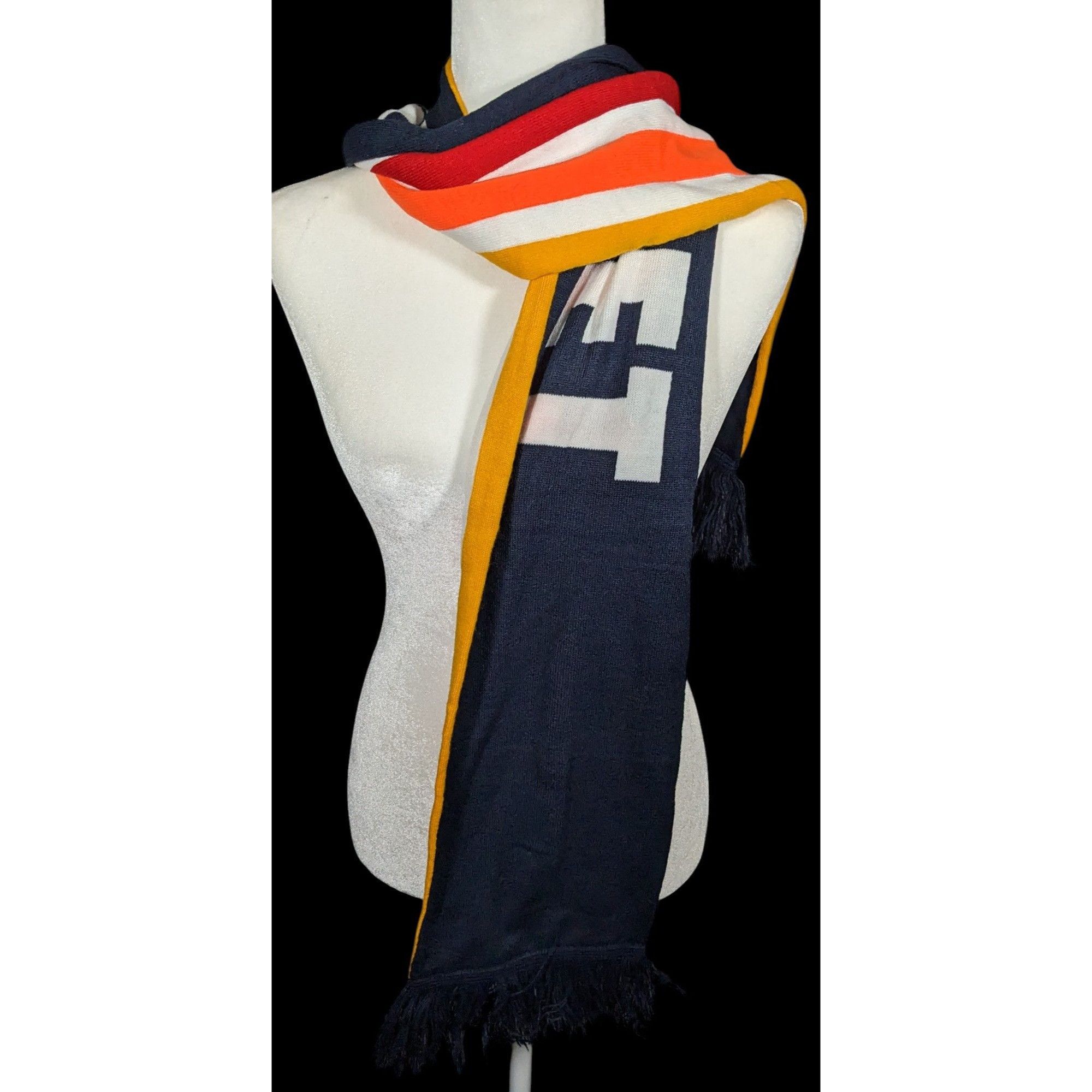 Other Town Pool Nantucket Navy And Striped Reversible Winter Scarf Size ONE SIZE - 3 Thumbnail