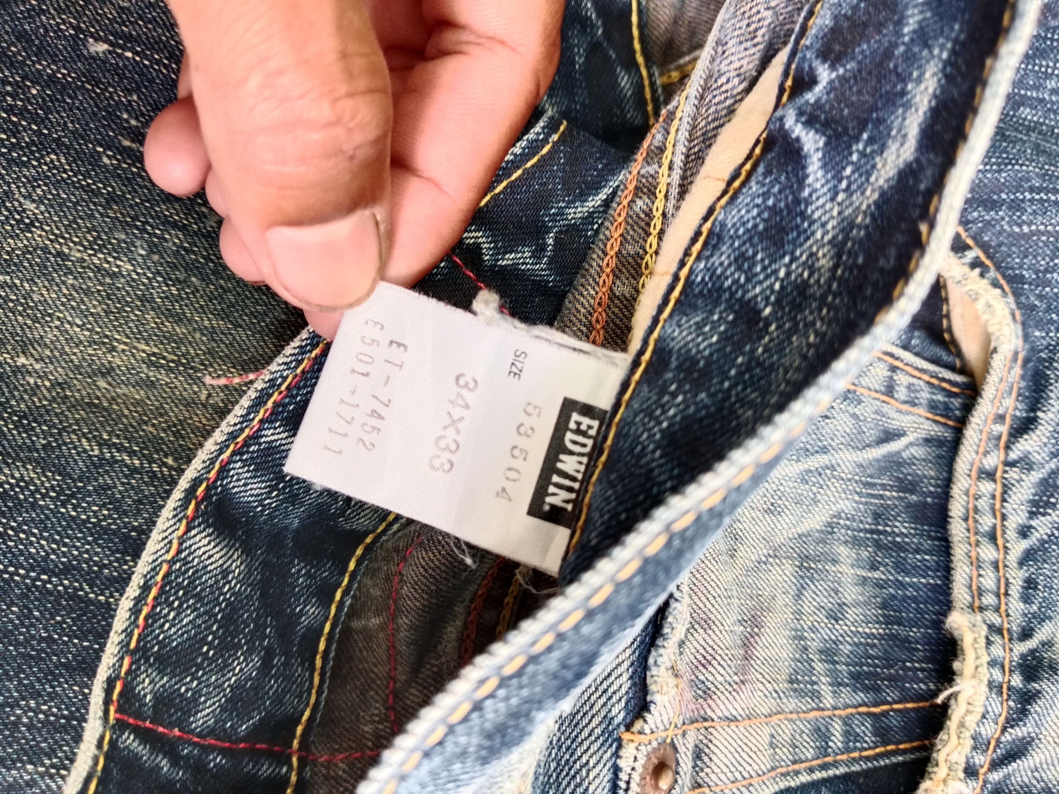 Edwin EDWIN Distressed Jeans Japanese Brand Blue Denim Size US 37 - 13 Thumbnail
