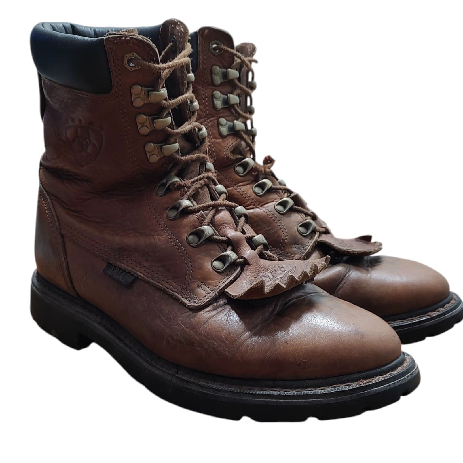 Ariat Ariat Boots Mens 9.5 D Brown Leather Western 37820 Lace Up Cowboy Farm Oil Resistant Balance Boots Size US 10 / EU 43 - 3 Thumbnail