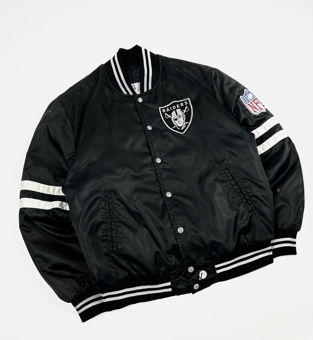 NFL Vintage Raiders Varsity NFL 90s Bomber Jacket Size US XL / EU 56 / 4 - 3 Thumbnail