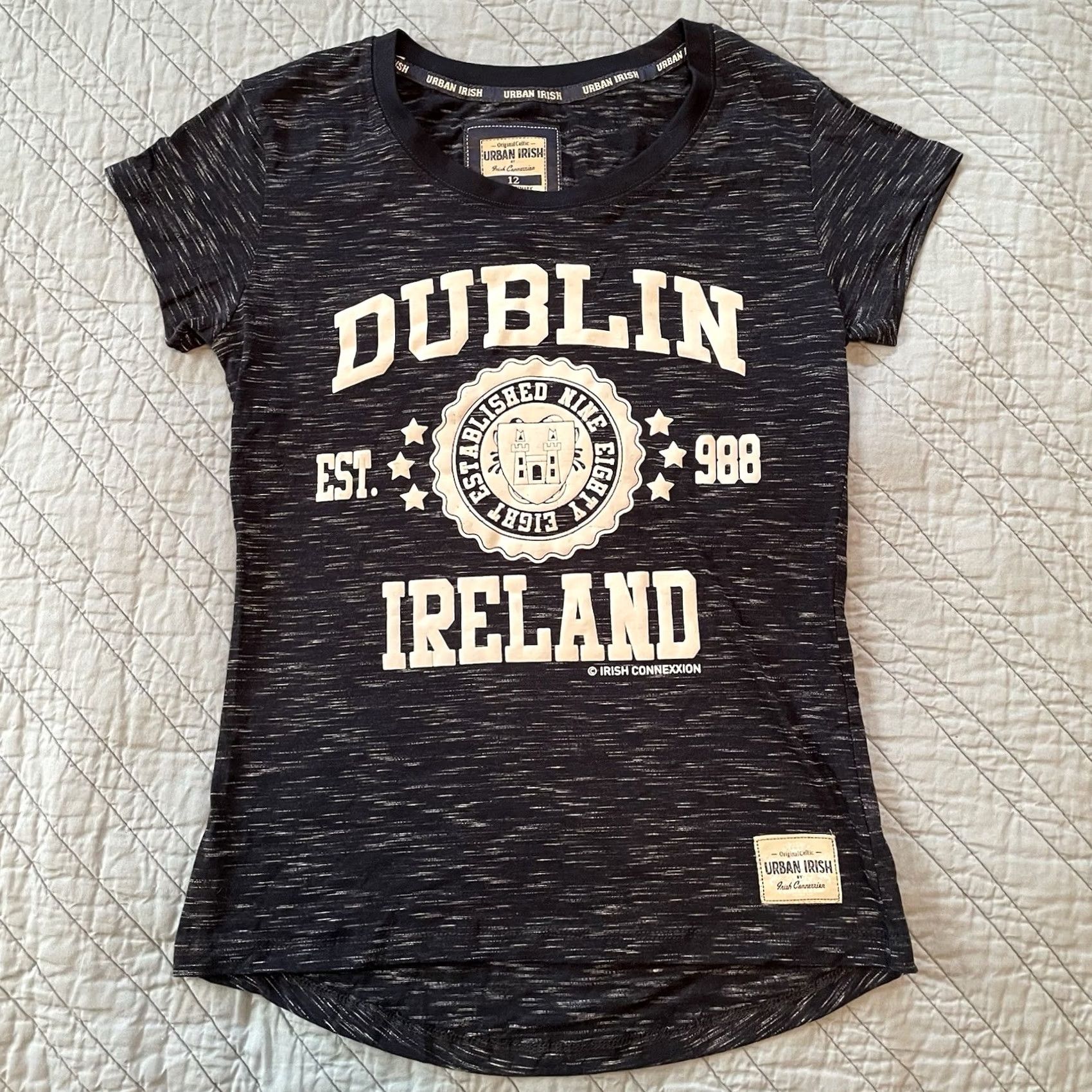 Vintage Dublin Ireland Tee Top Shirt Women’s Size 12 Navy Blue Short Sleeve NWT t-shirt Size XL / US 12-14 / IT 48-50 - 7 Thumbnail