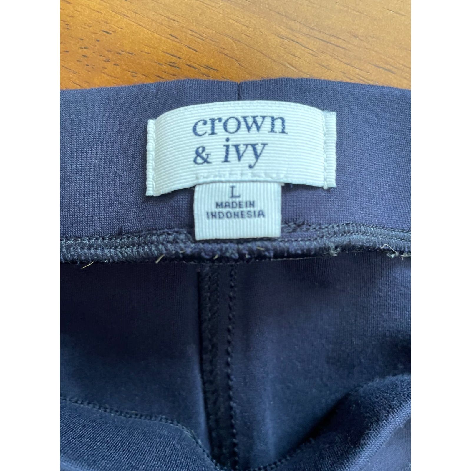 Vintage Crown & Ivy Women Blue Casual Pants L Blue Size 36" / US 14 / IT 50 - 3 Thumbnail