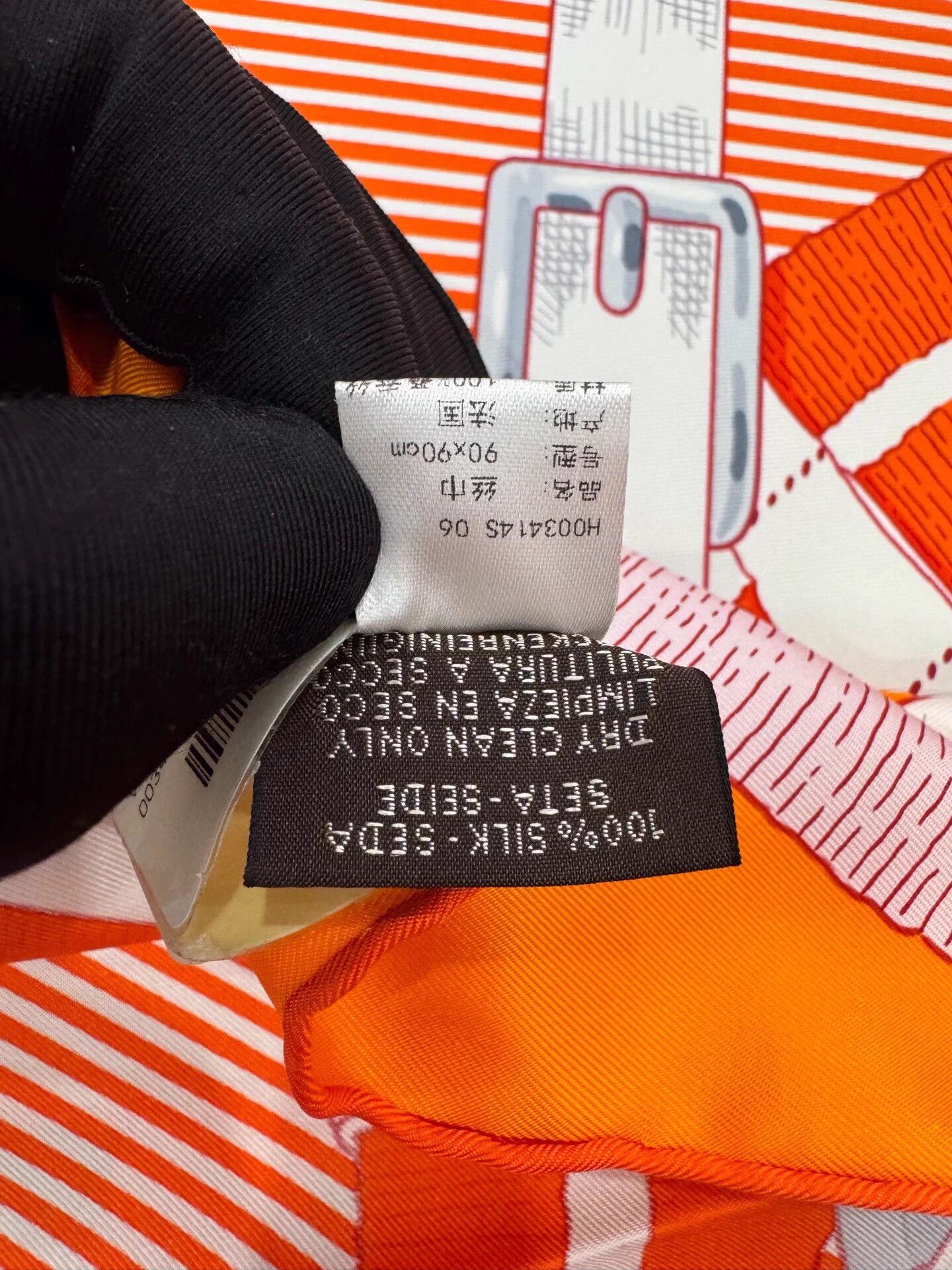 Hermes Hermes Horse Bit Lock Print Silk Scarf Orange 90cm Size ONE SIZE - 7 Thumbnail