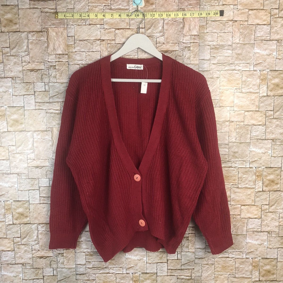 Homespun Knitwear × Japanese Brand Ladies Knit Costume vintage japan Red Cardigan #A20 Size US M / EU 48-50 / 2 - 1 Thumbnail