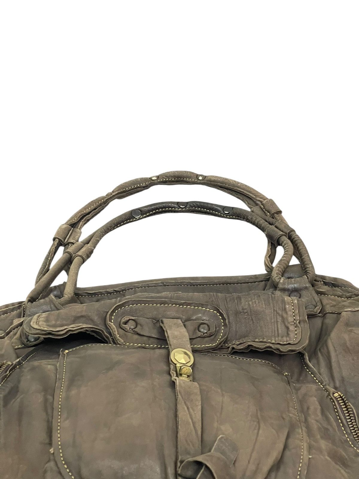 Genuine Leather Full Leather Ellen Tracy Tote Shoulder Large Bag 7🟩 Size ONE SIZE - 11 Thumbnail