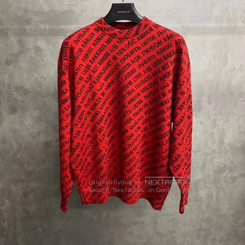 Balenciaga Balenciaga Red Logo Print Sweater. Size US XS / EU 42 / 0 - 1 Thumbnail