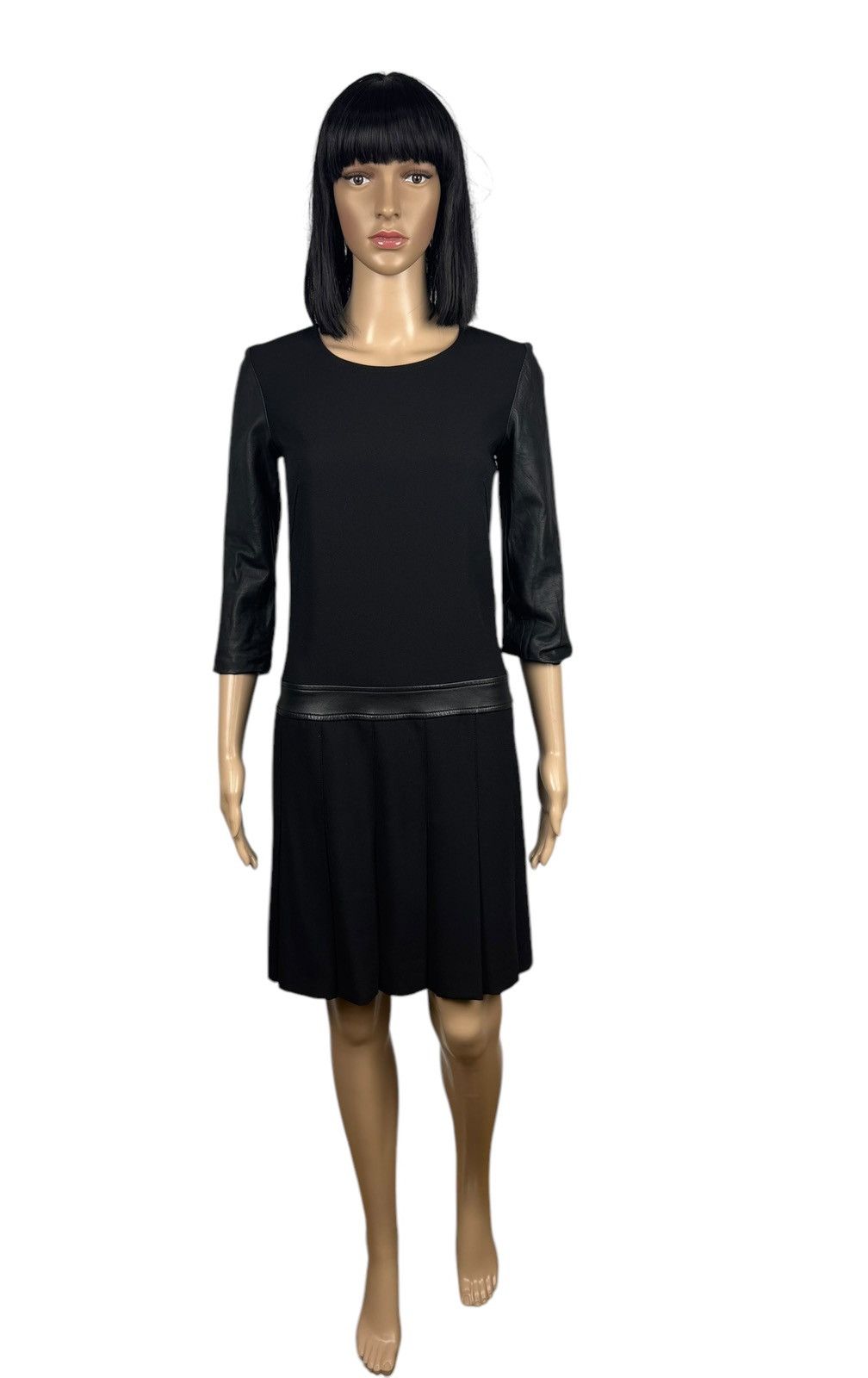 The Kooples The Kooples Midi Pleated Dress Polyester-Leather size 32 Size XXS / US 00 / IT 34 - 2 Thumbnail