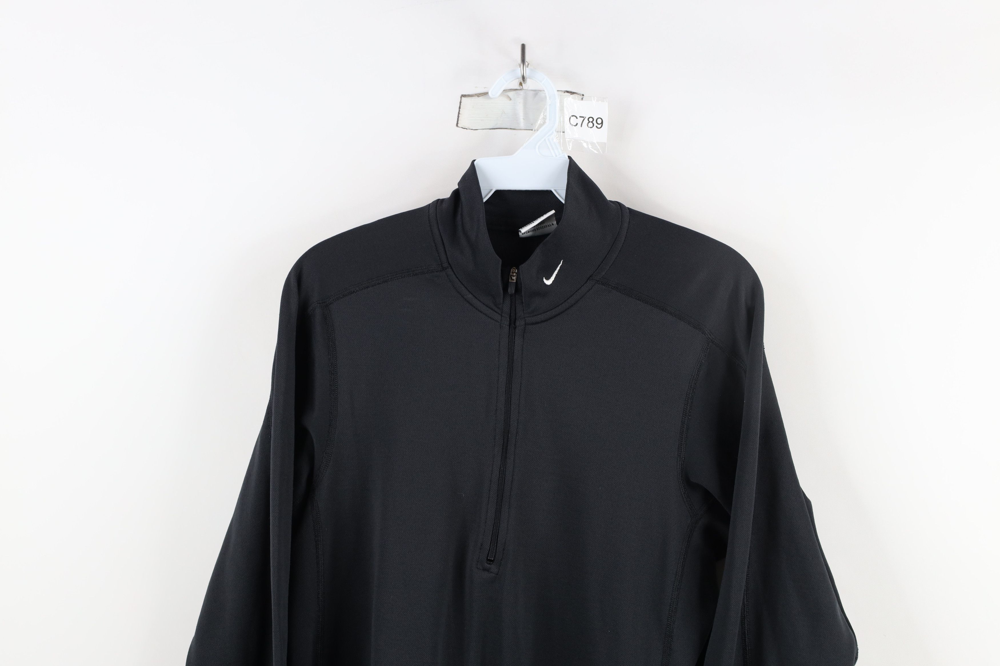 Nike × Vintage Vintage 90s Nike Mini Swoosh Half Zip Knit Top Jacket USA Size L / US 10 / IT 46 - 2 Thumbnail