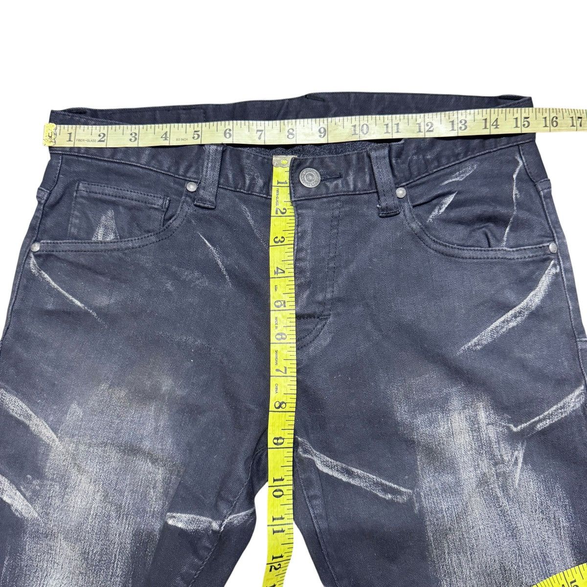 Tornado Mart Tornado Mart Black Whisker Denim Low Flare Jeans Size US 29 - 15 Thumbnail