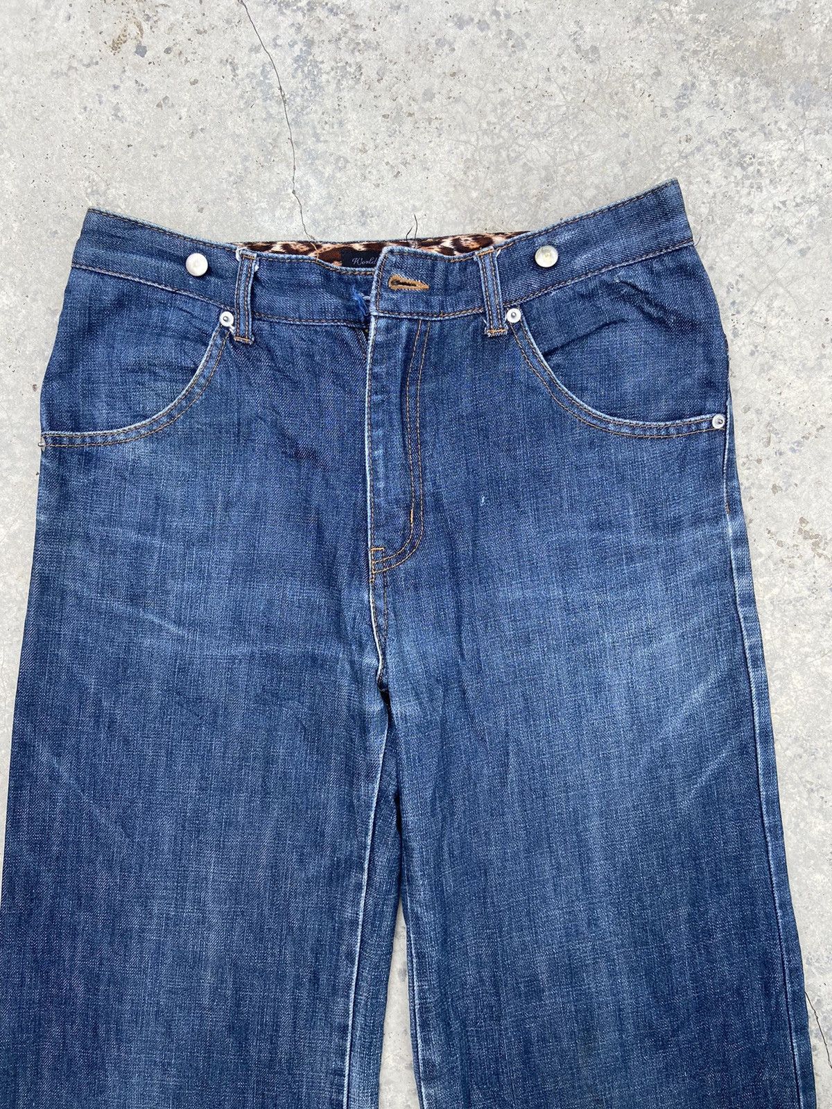 14th Addiction World wide love jeans baggy flared jeans studded Size US 31 - 6 Thumbnail