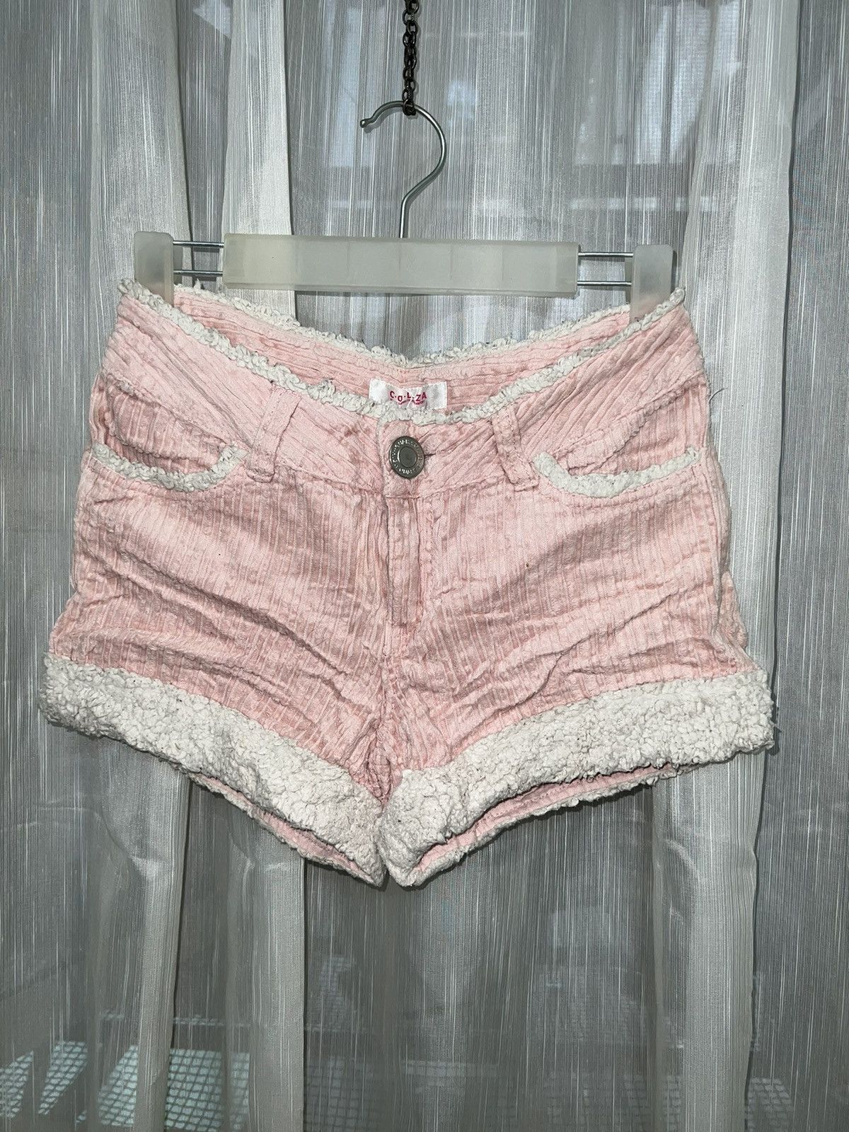 Japanese Brand Gal/Y2k COLZA fur short 🎀💗 Size 27" / US 4 / IT 40 - 7 Thumbnail