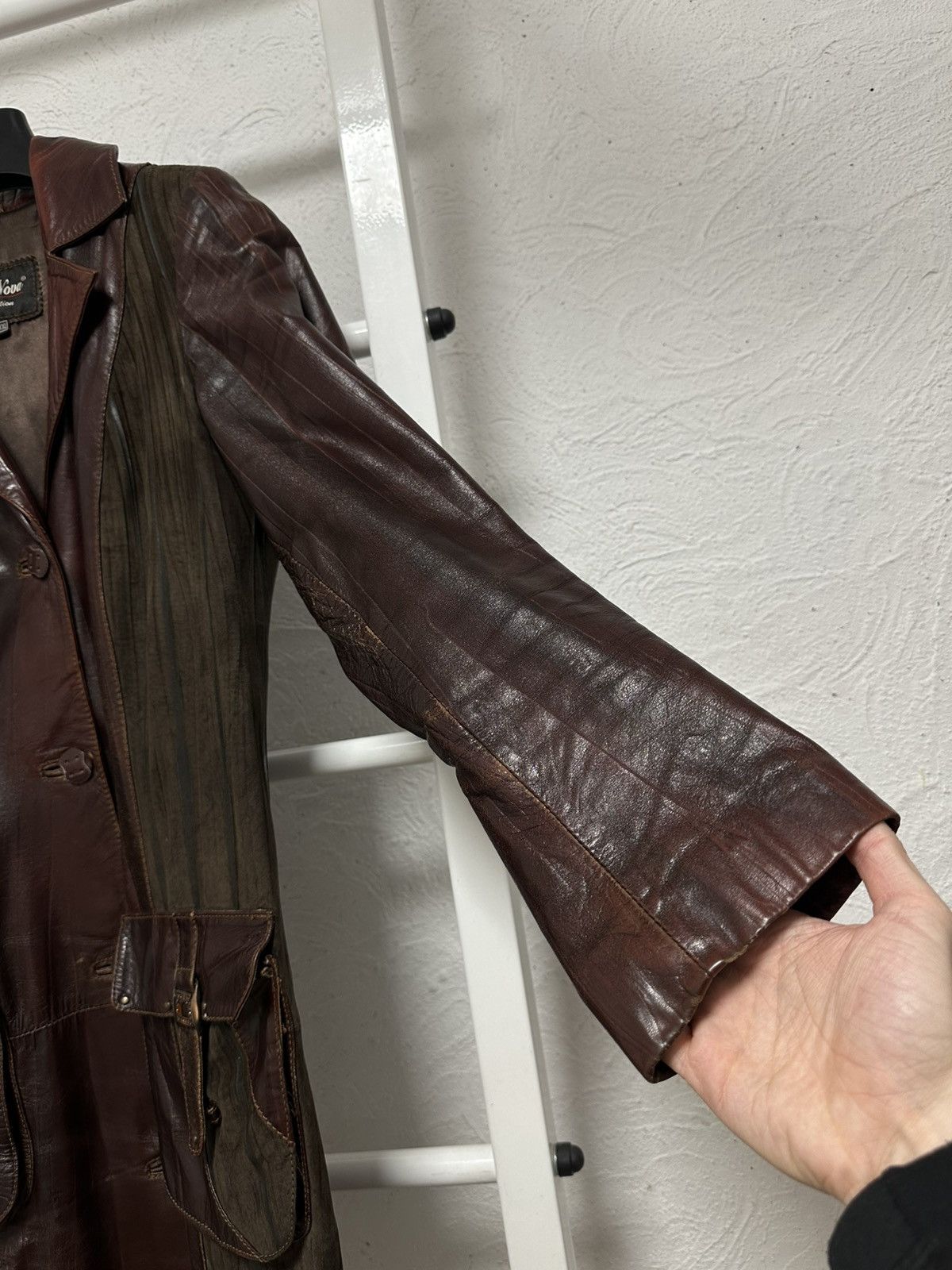 Vintage Vintage 90s Women’s Leather Trench Coat Der Nova L size Size L / US 10 / IT 46 - 6 Thumbnail