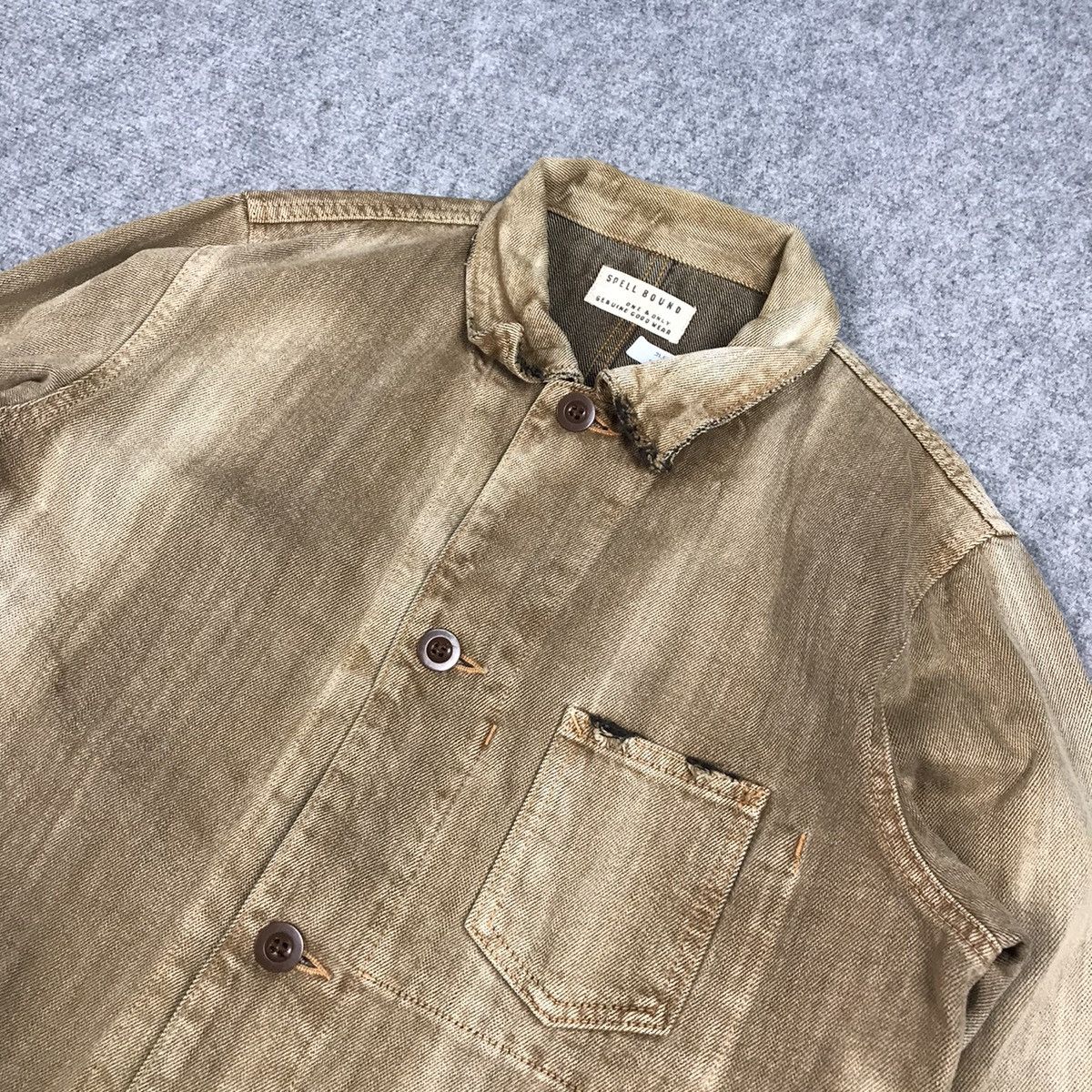 Japanese Brand × Spellbound SPELLBOUND CHORE DISTRESSED BROWN SUN FADED BUTTON JACKET Size US M / EU 48-50 / 2 - 6 Thumbnail