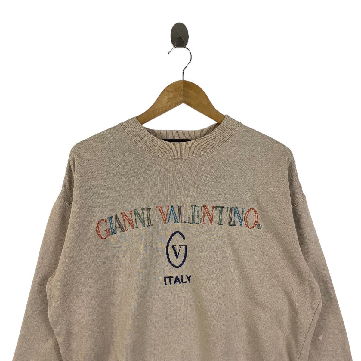 Vintage GIANNI VALENTINO Italy Big Logo Sweatshirt Pullover