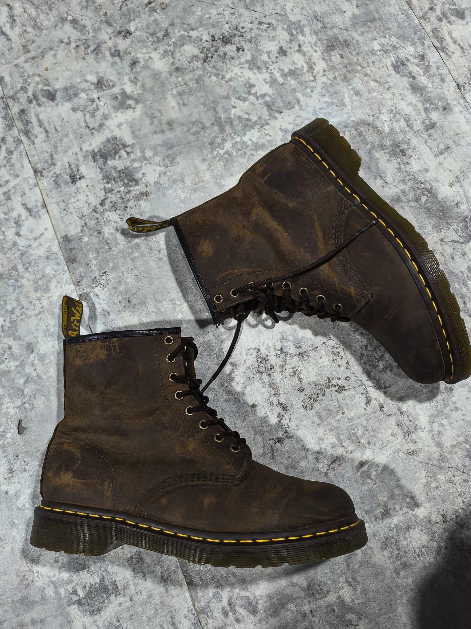 Dr. Martens Dr. Martens Doc Martens 1460 Crazy Horse Leather Brown Boots Size US 12 / EU 45 - 1 Thumbnail