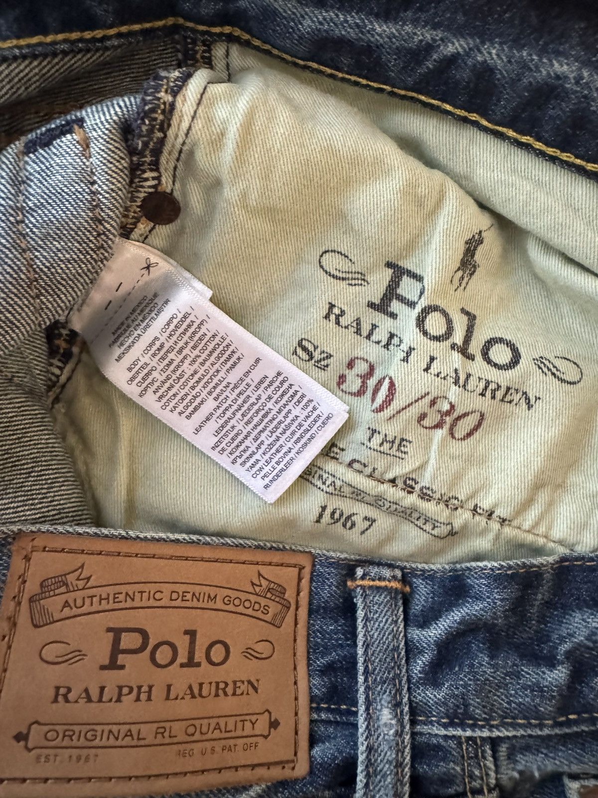 Polo Ralph Lauren Patches Distressed Classic Fit Jeans Size US 30 / EU 46 - 8 Thumbnail