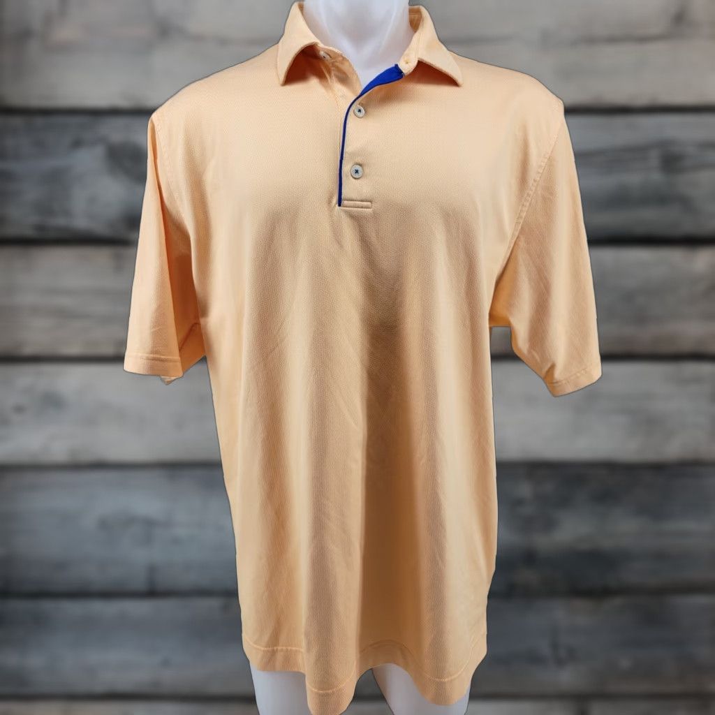 Footjoy FootJoy Polo Shirt Mens 2XL Peach Check Golf Size US XXL / EU 58 / 5 - 1 Thumbnail