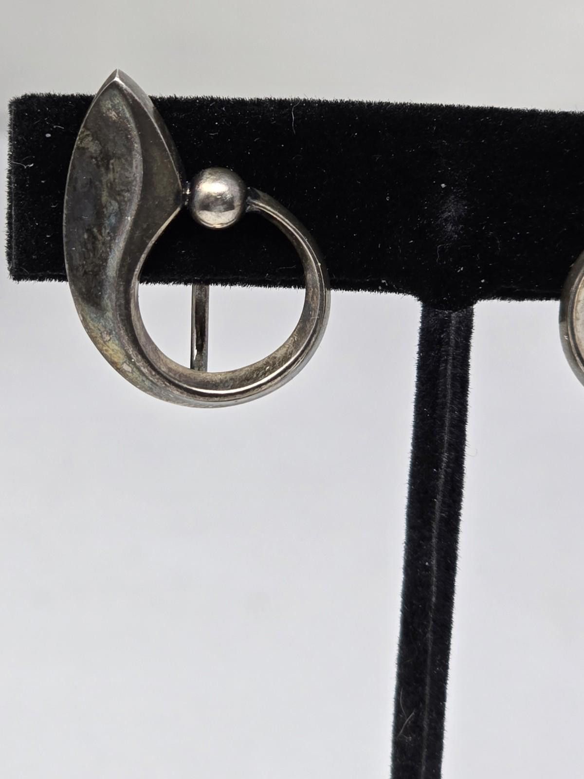 Other Vintage Hans Hansen Denmark Silver Modernist Earrings Size ONE SIZE - 5 Thumbnail