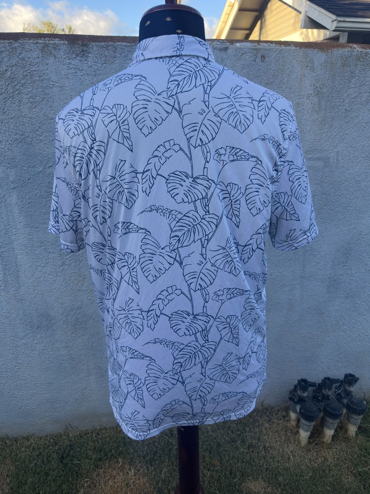 Reyn Spooner Reyn Spooner Hawaiian Print White/Blue Polo Shirt Men's L Size US L / EU 52-54 / 3 - 2 Thumbnail