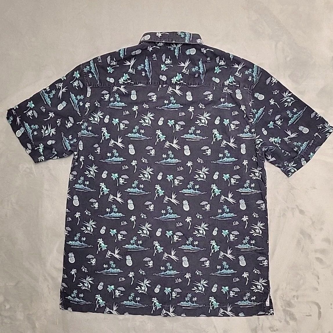 Cubavera Cubavera Shirt Mens Large Blue Hawaiian Pineapple Tropical Guayabera Rayon Button-Up Short Sleeve Collared Casual N/A Mens Size US L / EU 52-54 / 3 - 7 Thumbnail