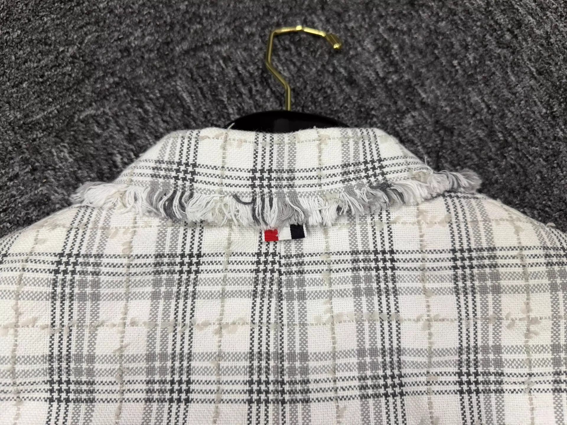 Thom Browne Thom Browne Men's Rare Raw Edge Check Blazer Size1 Size US S / EU 44-46 / 1 - 9 Thumbnail