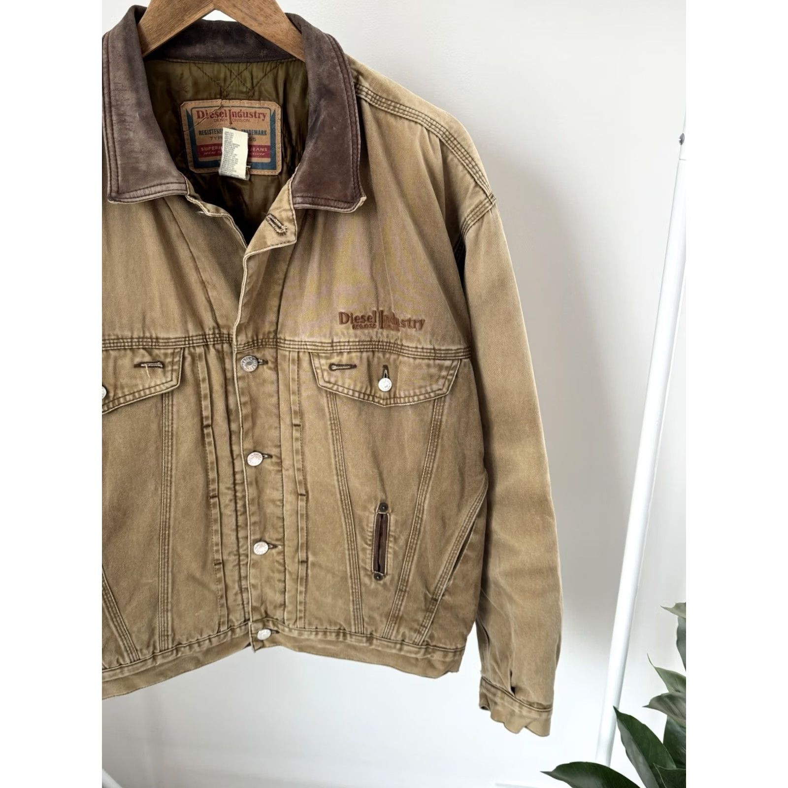 Diesel VINTAGE Diesel Jacket Brown 90s Workwear Canvas Button-Up M Mens Bomber Jacket Size US M / EU 48-50 / 2 - 3 Thumbnail