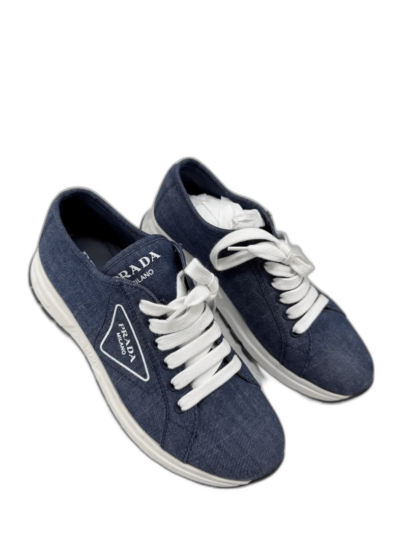 Prada Prada Denim Sneakers Size 38.5-2506 Size US 8 / IT 38 - 1 Thumbnail