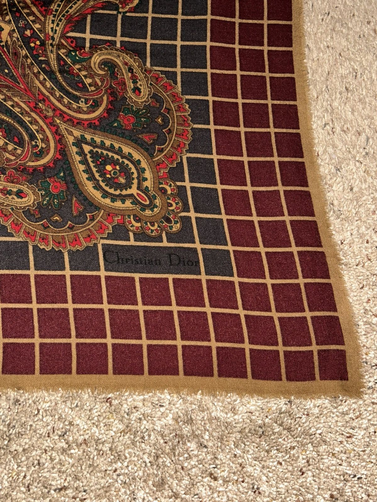 Dior Christian Dior Vintage Paisley Patterned 52x52” Scarf Size ONE SIZE - 4 Thumbnail