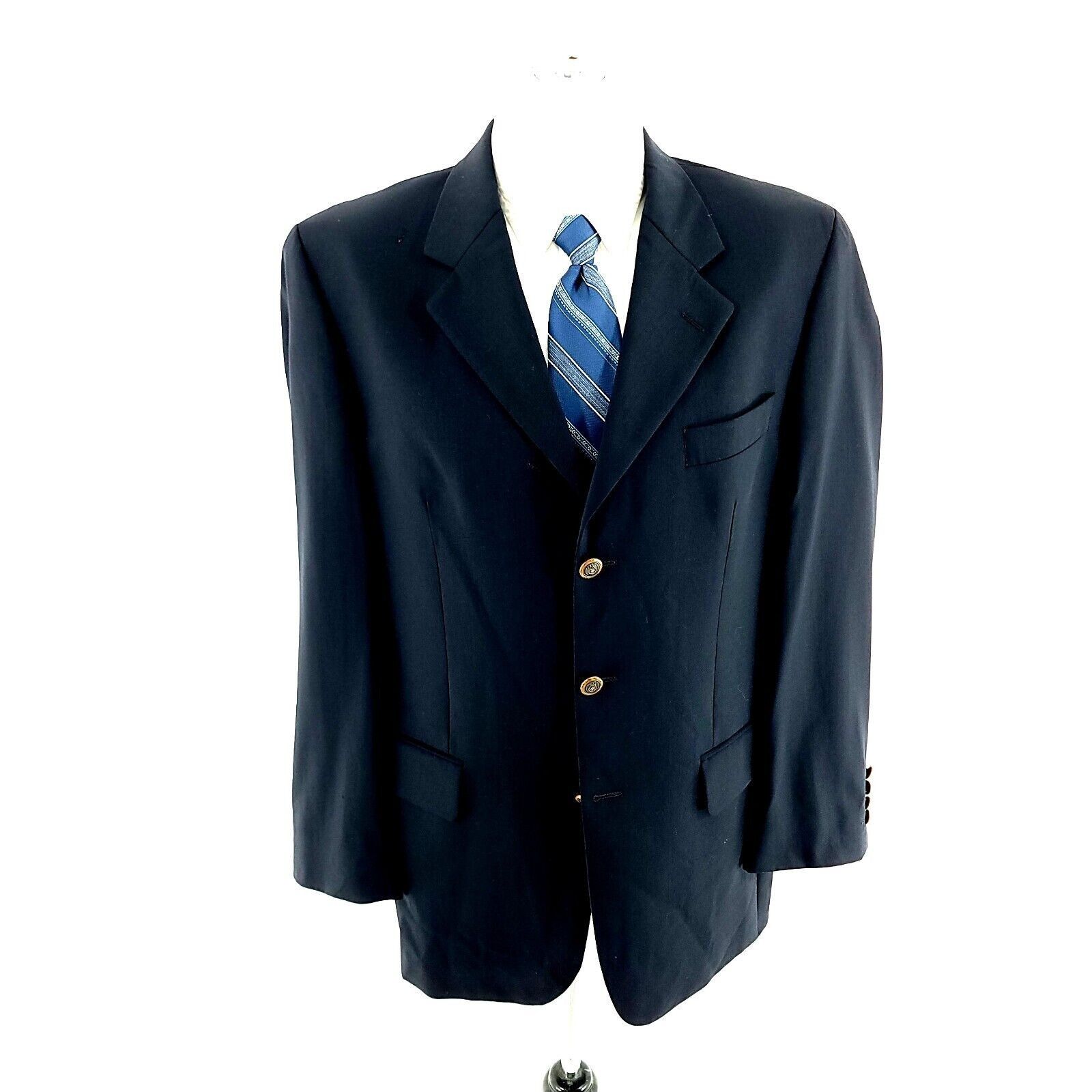 Designer DAMAGED S. Cohen Performance 3 Brown Button Blazer 42R Blue Size 42R - 5 Thumbnail