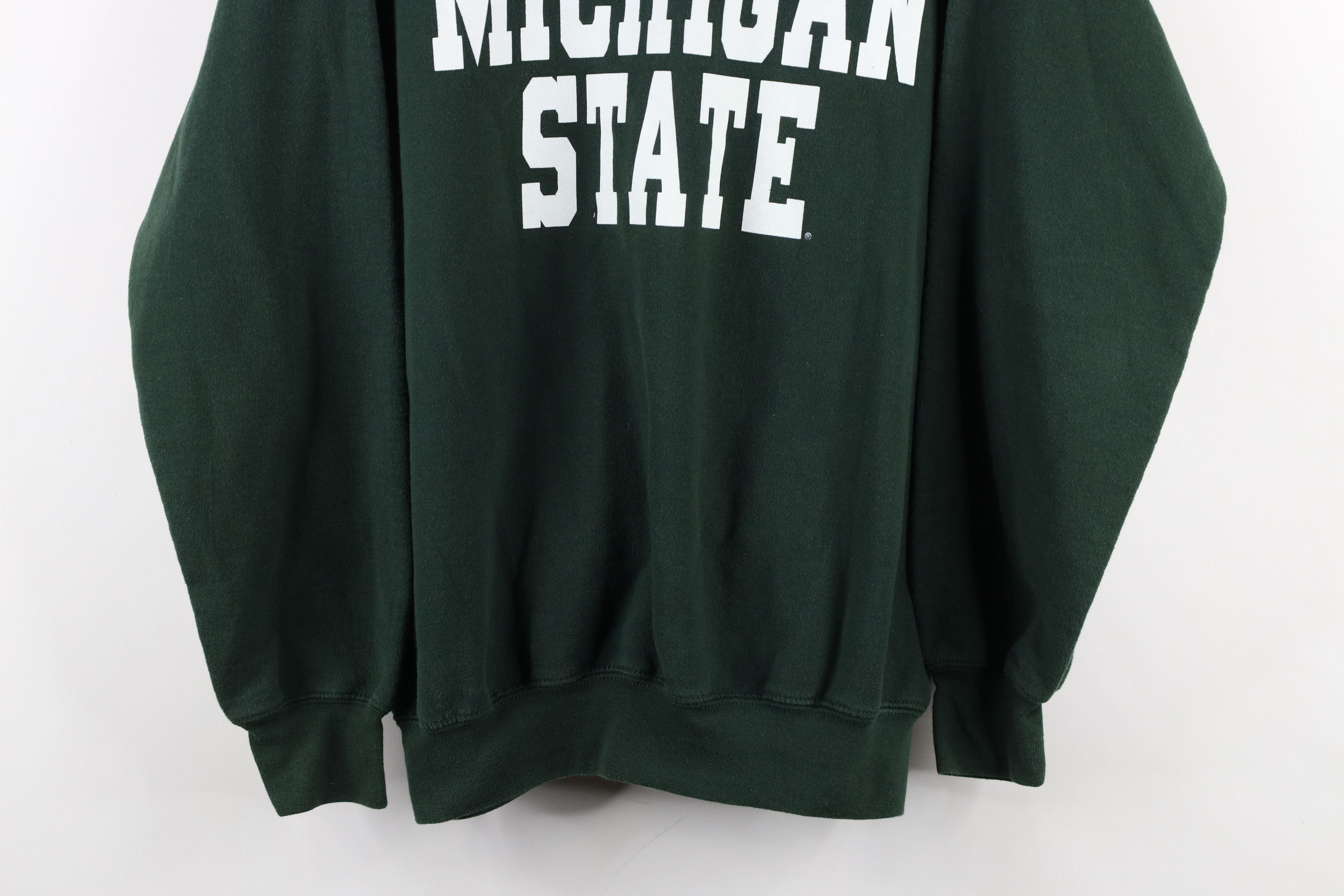 Vintage Vintage 90s Spell Michigan State University Sweatshirt Green Size US L / EU 52-54 / 3 - 3 Thumbnail