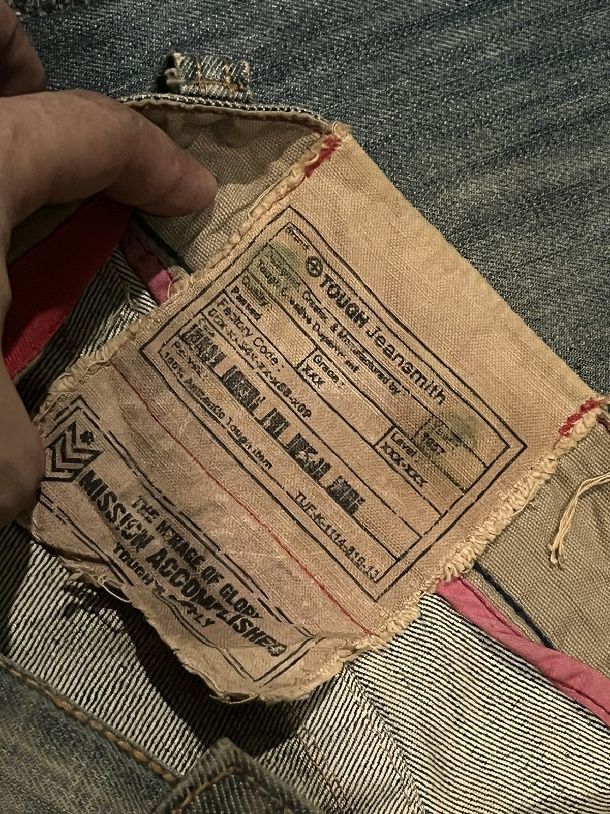 If Six Was Nine × Japanese Brand × Le Grande Bleu (L.G.B.) Japan Tough Jeans Smith Military Double Knee Distressed Jean Size US 32 / EU 48 - 22 Thumbnail