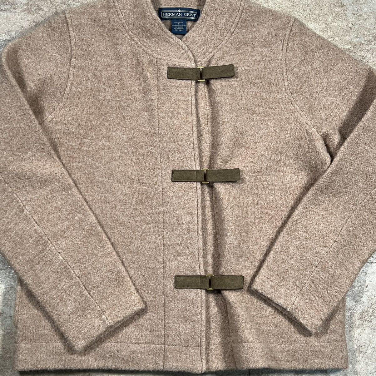 Other Vintage Herman Geist Sweater Wool Tan Closure Cardigan Size S / US 4 / IT 40 - 2 Thumbnail