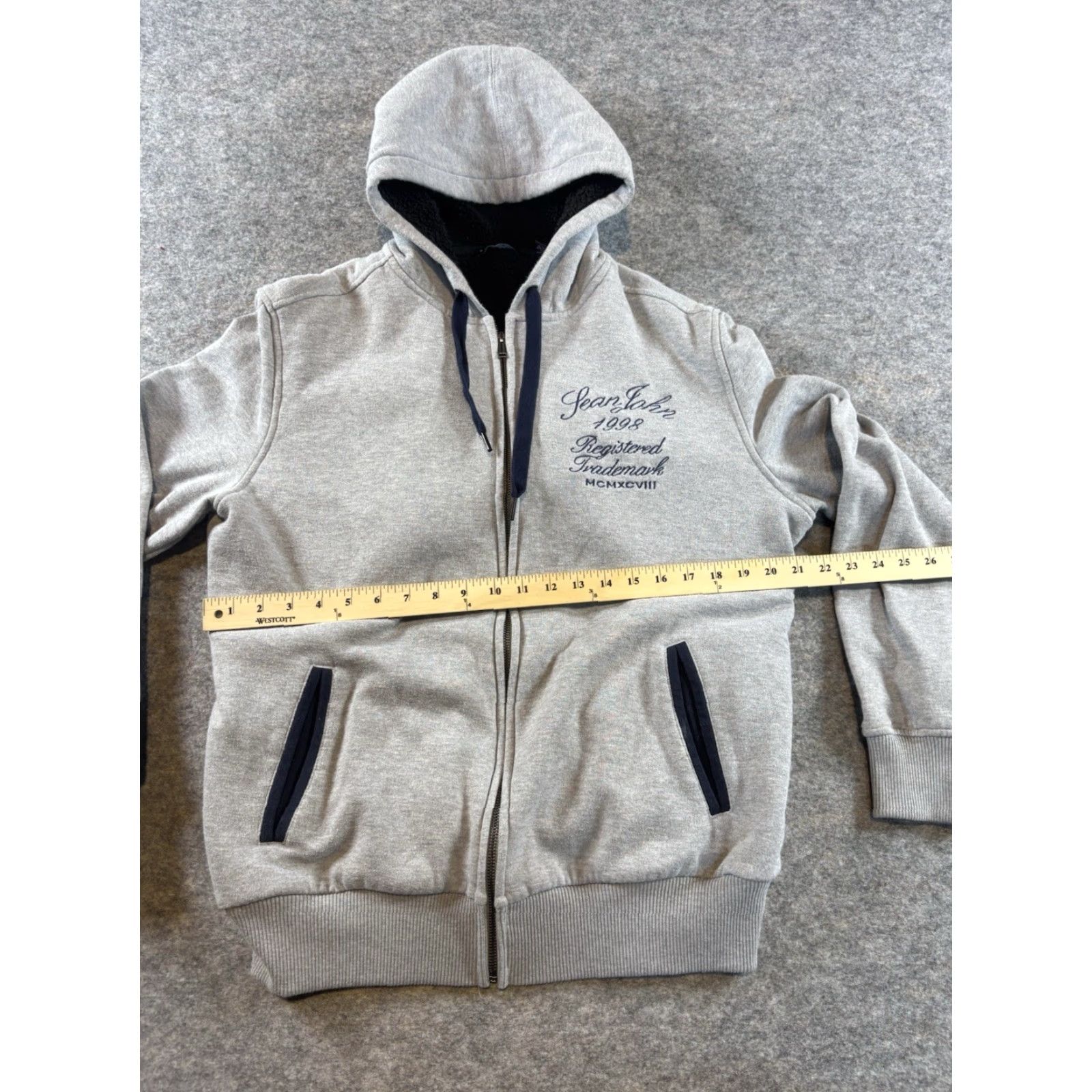 Sean John VINTAGE Sean John Hoodie Mens L Gray 1998 90s Full Zip Hooded Cotton Fleece Logo Shirt? Size US L / EU 52-54 / 3 - 2 Thumbnail