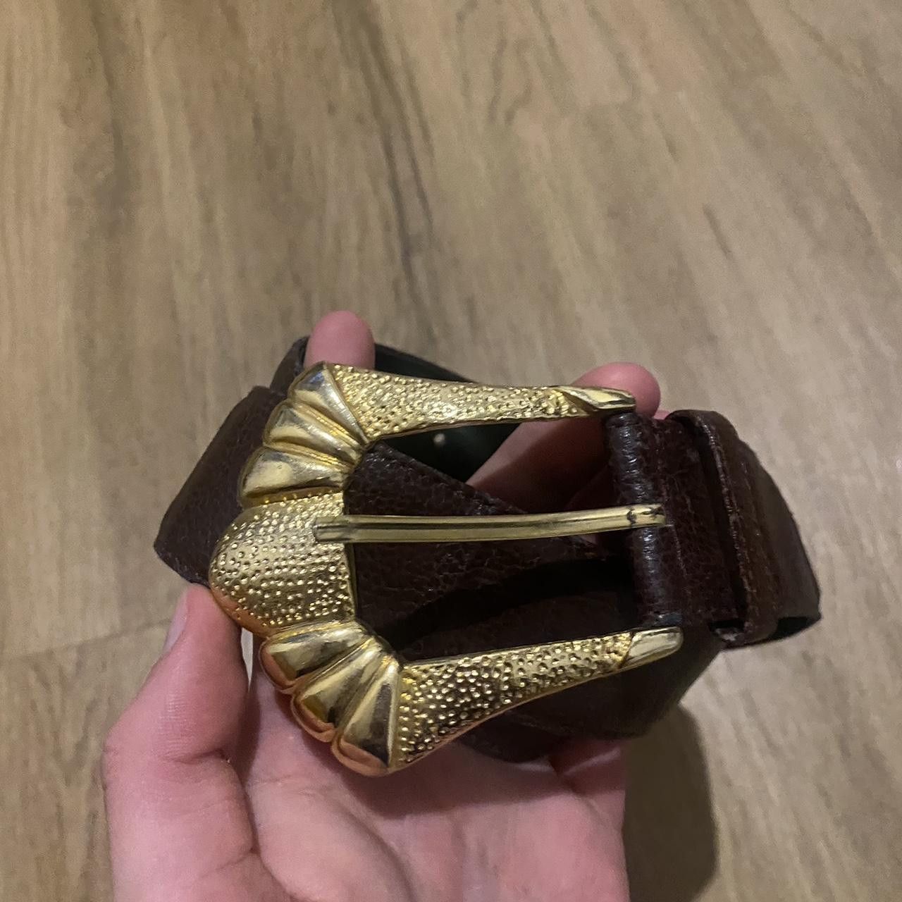 Other Brown leather belt with gold buckle Size US M / EU 48-50 / 2 - 1 Thumbnail