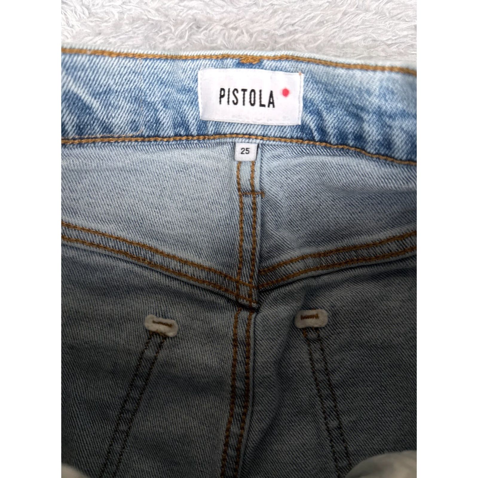 Pistola Pistola Jeans Womens High Rise Flared Distressed Light Wash Denim 25x32 Blue Size 42" / US 20 - 6 Thumbnail