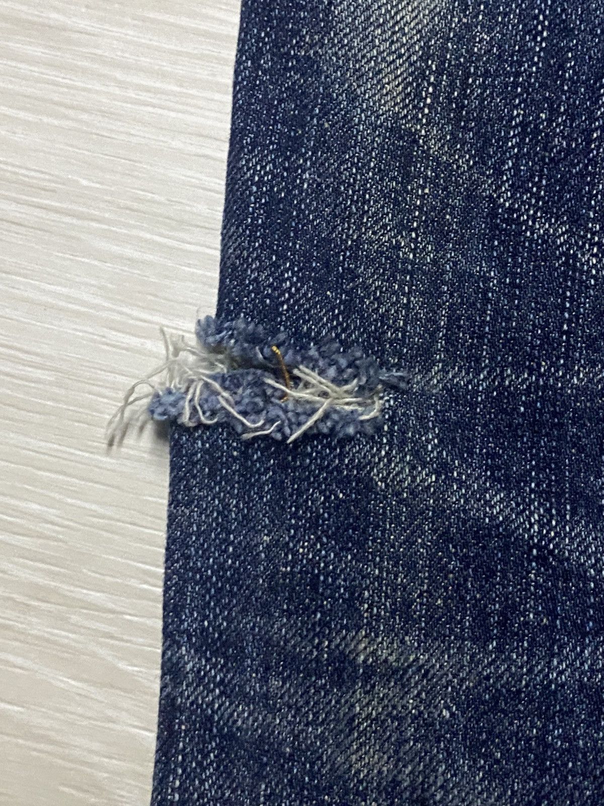 Junya Watanabe Edwin Blue Trip Thunder Faded Ripped Loose Jeans Size US 30 / EU 46 - 14 Thumbnail