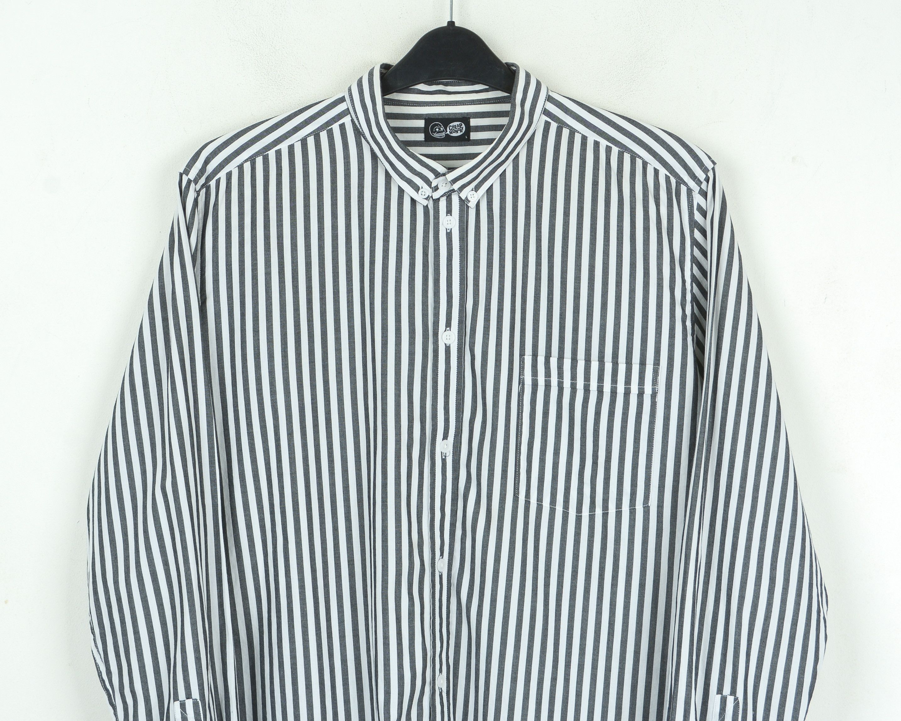Cheap Monday Neo b-d Men Casual Shirt Pinstriped Striped Button Up Cotton Size US L / EU 52-54 / 3 - 2 Thumbnail