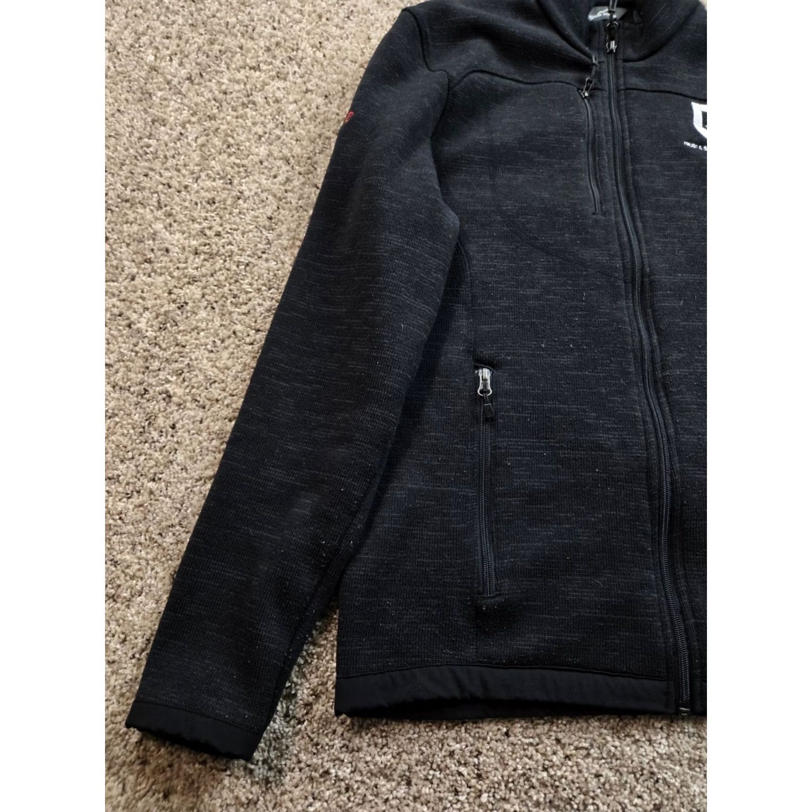 Eddie Bauer Eddie Bauer Fleece Jacket Mens Medium Black Full Zip Pockets Bomber Jacket, Logo, Outdoor, Casual, Workwear, 90s? Size US M / EU 48-50 / 2 - 4 Thumbnail