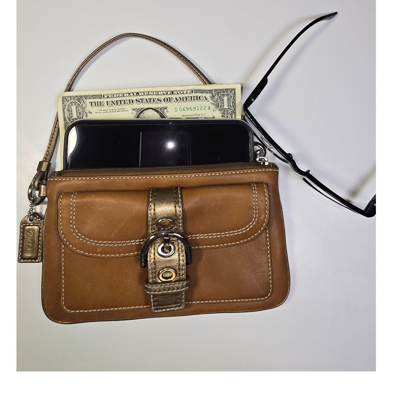Coach Coach Soho Buckle Leather Wristlet Brown Zip Wallet Clutch Size ONE SIZE - 4 Thumbnail